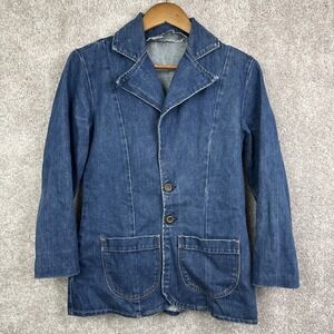 Vintage 1970s Denim Jacket Maverick Misses Blazer Women's‎ Size M Made In USA